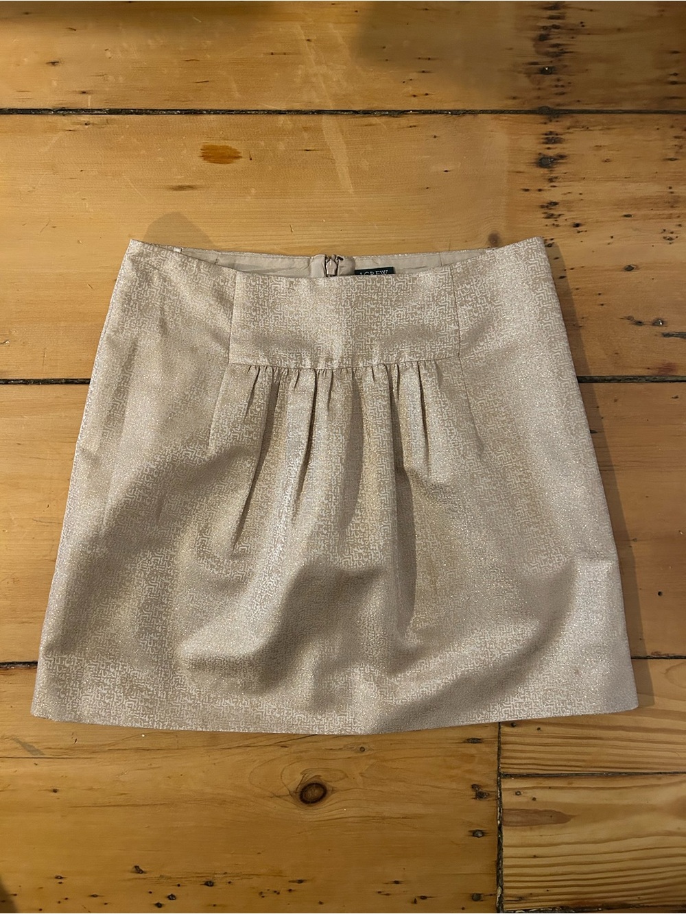 J. Crew Cream Textured Gold Mini Skirt Size 4